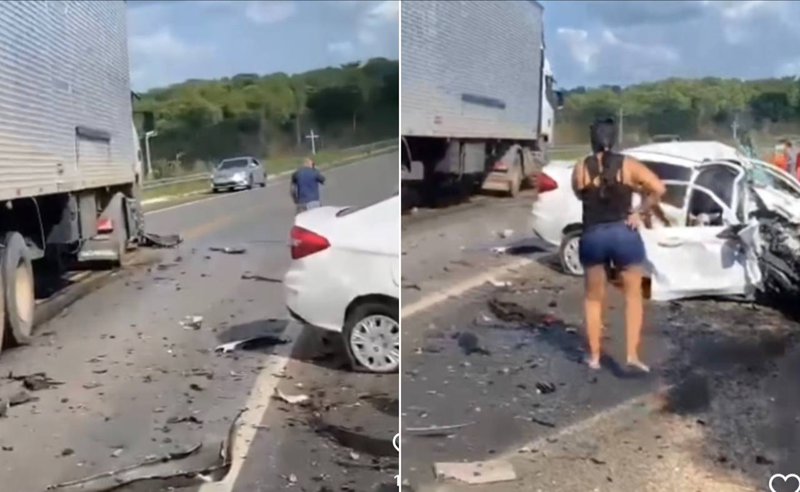 Colis O Frontal Entre Carro E Caminh O Mata Homem Na Br Em Amarante