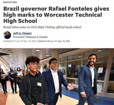 Rafael Fonteles é destaque na mídia norte americana visita a escola