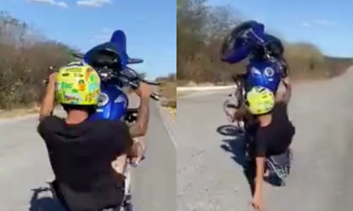 Jovem Do Grau Leva A Pior Ao Empinar Moto Em Estrada Veja V Deo