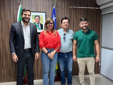 Prefeita Ivanária Sampaio e secretários se reúnem com Secretário Estadual de Educação em em Teresina (Foto: )