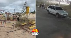 Vídeo mostra momento em que brinquedo desaba em festa de São João no Piauí
