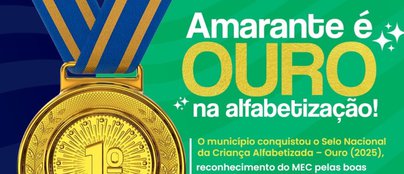 Amarante selo ouro em alfabetização