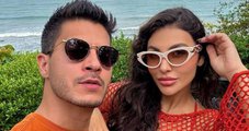 Arthur Aguiar e Jheny Santucci chocam web em chá revelação