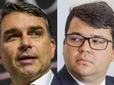 Flávio Bolsonaro e Chico Lucas (Foto: )