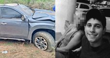 Jovem morre após perder controle de caminhonete e capotar