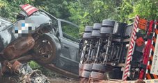 Motorista morre após carro bater de frente contra bitrem na BR-369; veículo teria invadido contramão