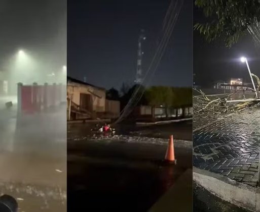 Temporal danifica telhado de prédio público e derruba postes e árvores em São Raimundo Nonato