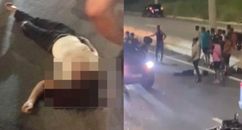 Mulher fica em estado grave após perder controle de moto e bater em poste na BR-316, em Teresina