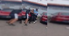 briga em frente a escola