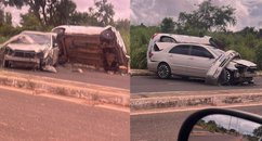 Motorista desvia de buraco, invade contramão e provoca colisão frontal em Teresina