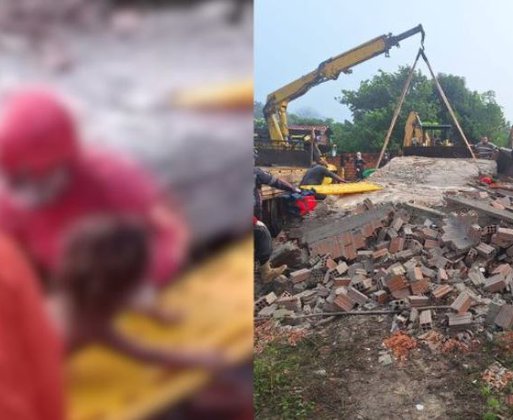 Vídeo mostra resgate de criança após desabamento em Barras;