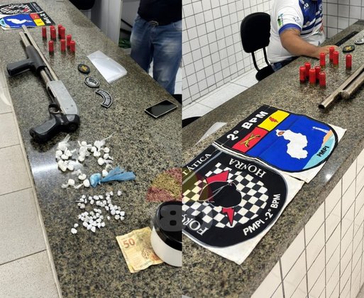 Polícia apreende arma calibre .12 e drogas em casa abandonada no litoral do Piauí