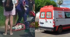 URGENTE: Barbeiro quebra a perna após colisão entre carro e moto em Campo Maior (PI)