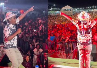 Cantor mirim é atingido no rosto por lata durante show