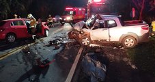 Colisão frontal na SC-160 mata dois motoristas e deixa criança ferida na SC-160