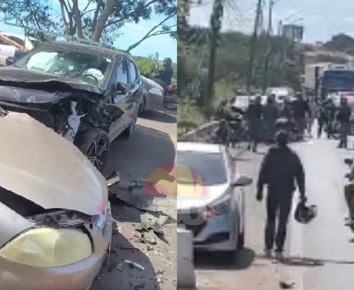 Grave acidente com cinco veículos deixa motociclista gravemente ferido em Teresina