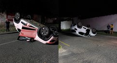Motorista perde o controle e capota carro em cruzamento no litoral do Piauí