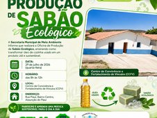 Assunção do Piauí oferece oficina gratuita de sabão ecológico nesta quarta (29) (Foto: Reprodução)