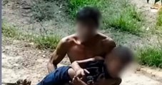 Câmera flagra pai pedindo socorro após filho de 6 anos ser esfaqueado