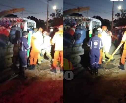 Funcionário da Águas de Teresina fica ferido após caminhão colidir na traseira de veículo