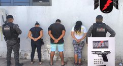 PM prende três pessoas e apreende pistola calibre .40 durante operação em Teresina