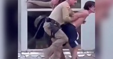 Policiais despencam de telhado de 3 metros ao tentar conter homem em surto