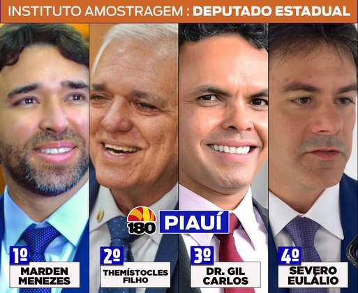 Amostragem: veja quem são os mais citados em nova pesquisa para deputado estadual no Piauí