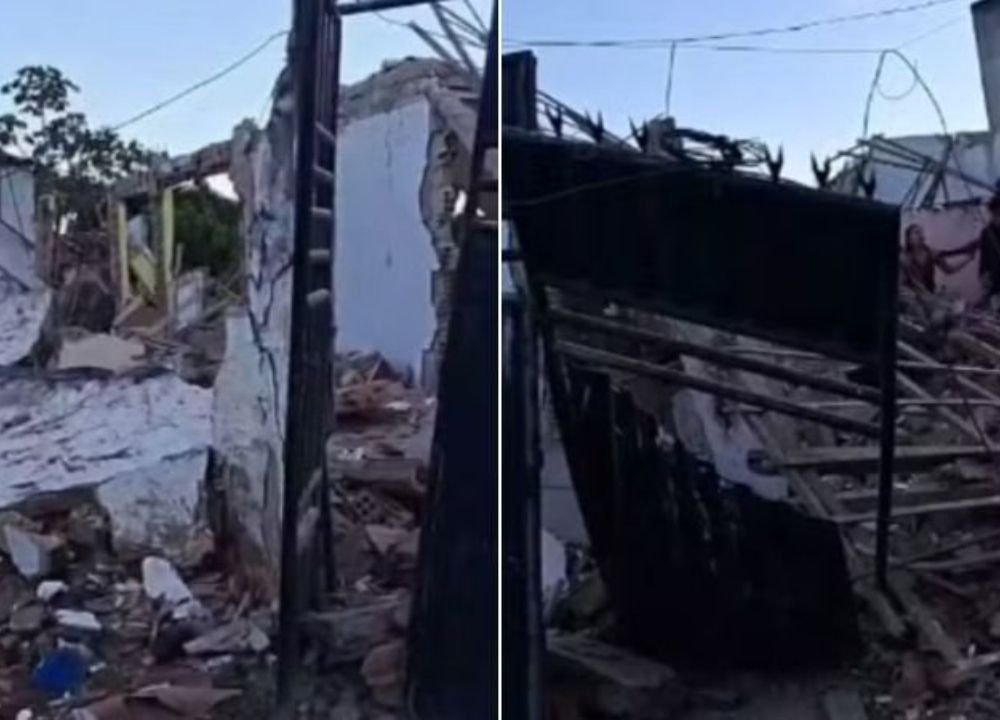 Exelode Botijão de gás explode e atinge três casas; adolescente sofre ...