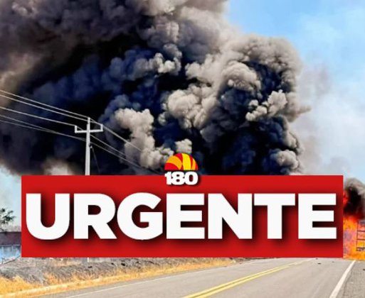 Caminhão carregado com cilindros hospitalares pega fogo e interdita BR-316