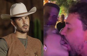 Carlinhos Maia dá beijão de língua em Isabela Simões durante festa no Rancho do Maia
