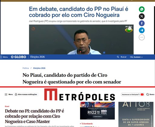 Cobrança a Joel Rodrigues sobre relação com Ciro e caso Vorcaro repercute na imprensa nacional
