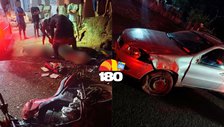 Colisão entre carro e moto deixa casal ferido na PI-213, em Esperantina