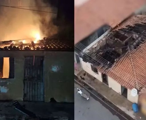 Incêndio de grandes proporções atinge residência durante a madrugada em Parnaguá