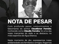 Prefeitura de Água Branca lamenta morte de Cláudio Ferreira, voz marcante do rádio (Foto: )