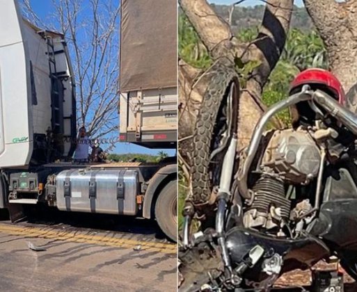 Acidente entre moto e carreta deixa homem morto próximo à ponte que liga Uruçuí-PI a Benedito Leite-MA