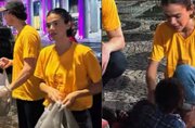 Bruna Marquezine e Shawn Mendes ajudam a distribuir mais de 3 mil quentinhas no Rio