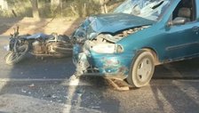 Carro e moto colidem próximo à entrada da Volta dos Cadetes, em União