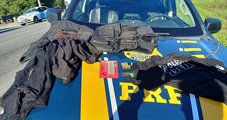 Carro roubado com munições e uniformes de polícia é abandonado após fuga na BR-101