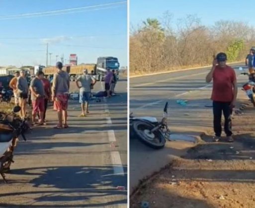 Colisão entre duas motocicletas deixa três pessoas feridas na BR-343