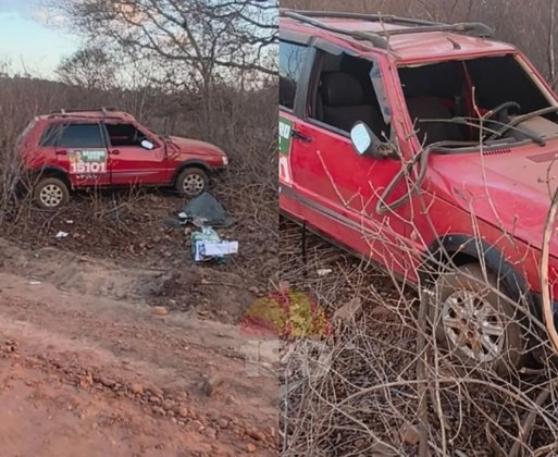 Ex-vereador e esposa ficam feridos após carro capotar na PI-477 em Pedro II
