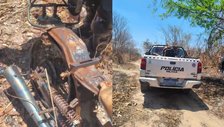 Motocicleta é encontrada totalmente carbonizada em matagal na Vila Irmã Dulce, em Teresina